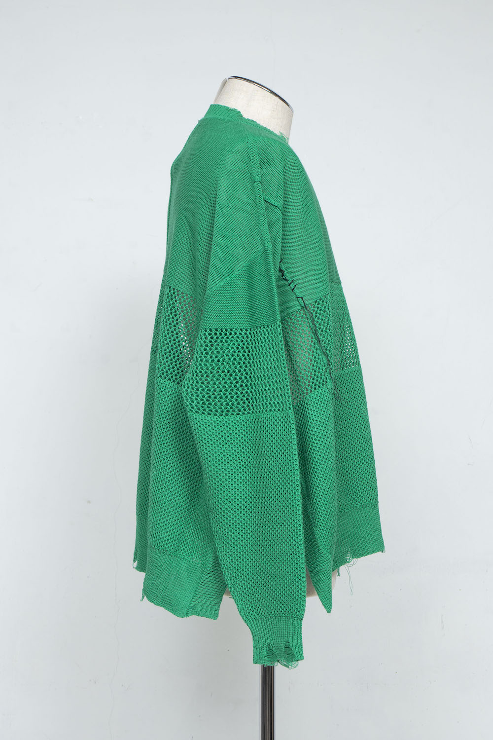 <last> LB25SS-KNTE03 | Hand-stitched crushed summer knit | GREEN</last>