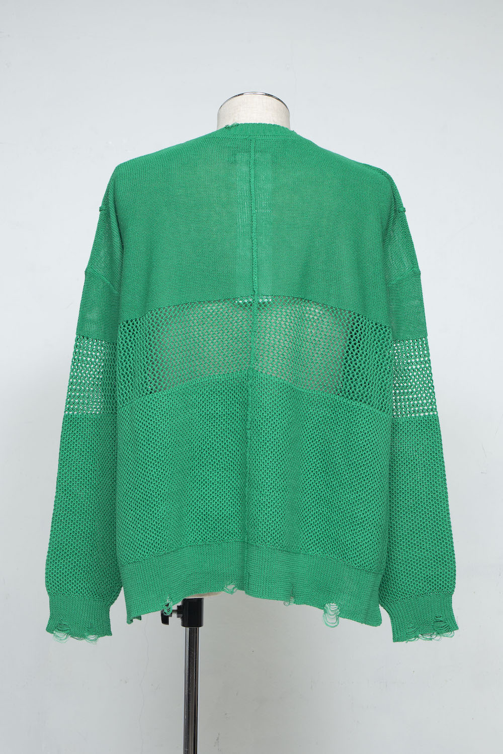 <last> LB25SS-KNTE03 | Hand-stitched crushed summer knit | GREEN</last>