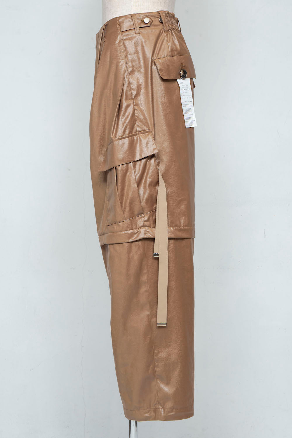 <LAST 1点> LB25SS-PT05-FFL | FAKE-FAKE LEATHER Ⅱ デタッチャブルカーゴパンツ | BROWN
