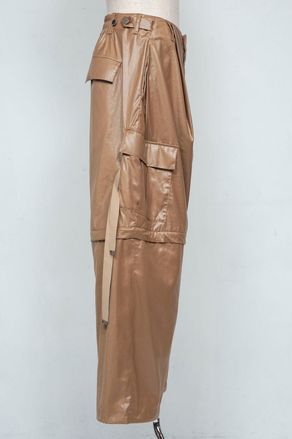 <LAST 1点> LB25SS-PT05-FFL | FAKE-FAKE LEATHER Ⅱ デタッチャブルカーゴパンツ | BROWN