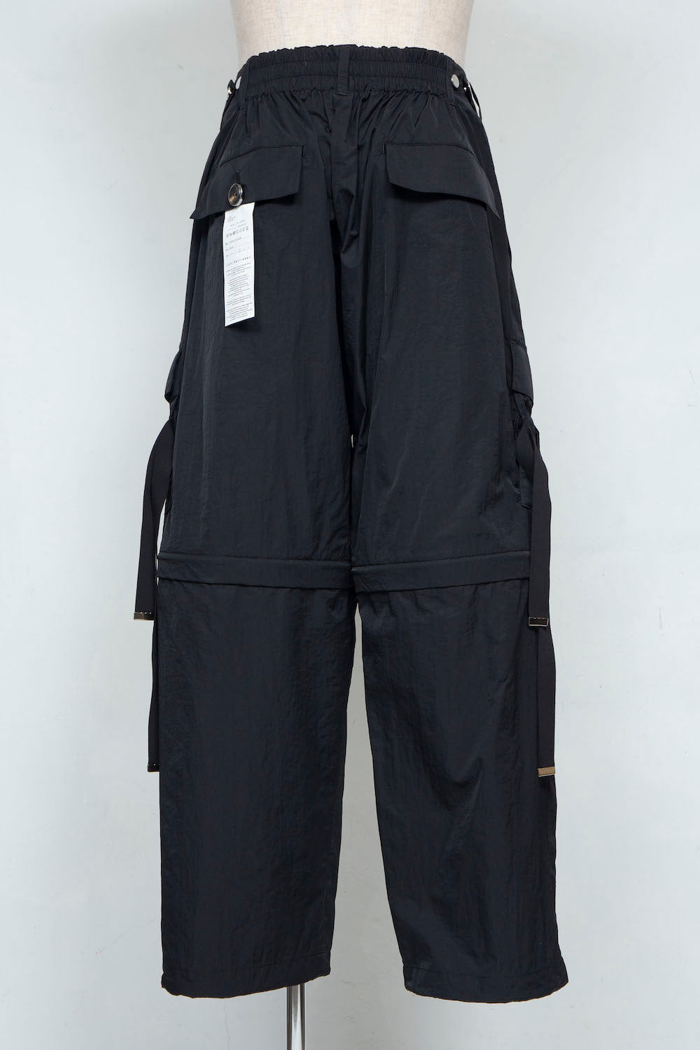 *Limited Fabric* LB25SS-PT05-HCVN | VINTAGE NYLON DETACHABLE CARGO PANTS | BLACK