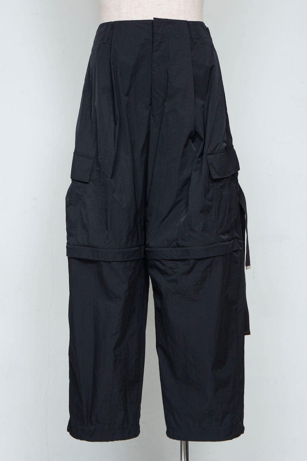 *Limited Fabric* LB25SS-PT05-HCVN | VINTAGE NYLON DETACHABLE CARGO PANTS | BLACK