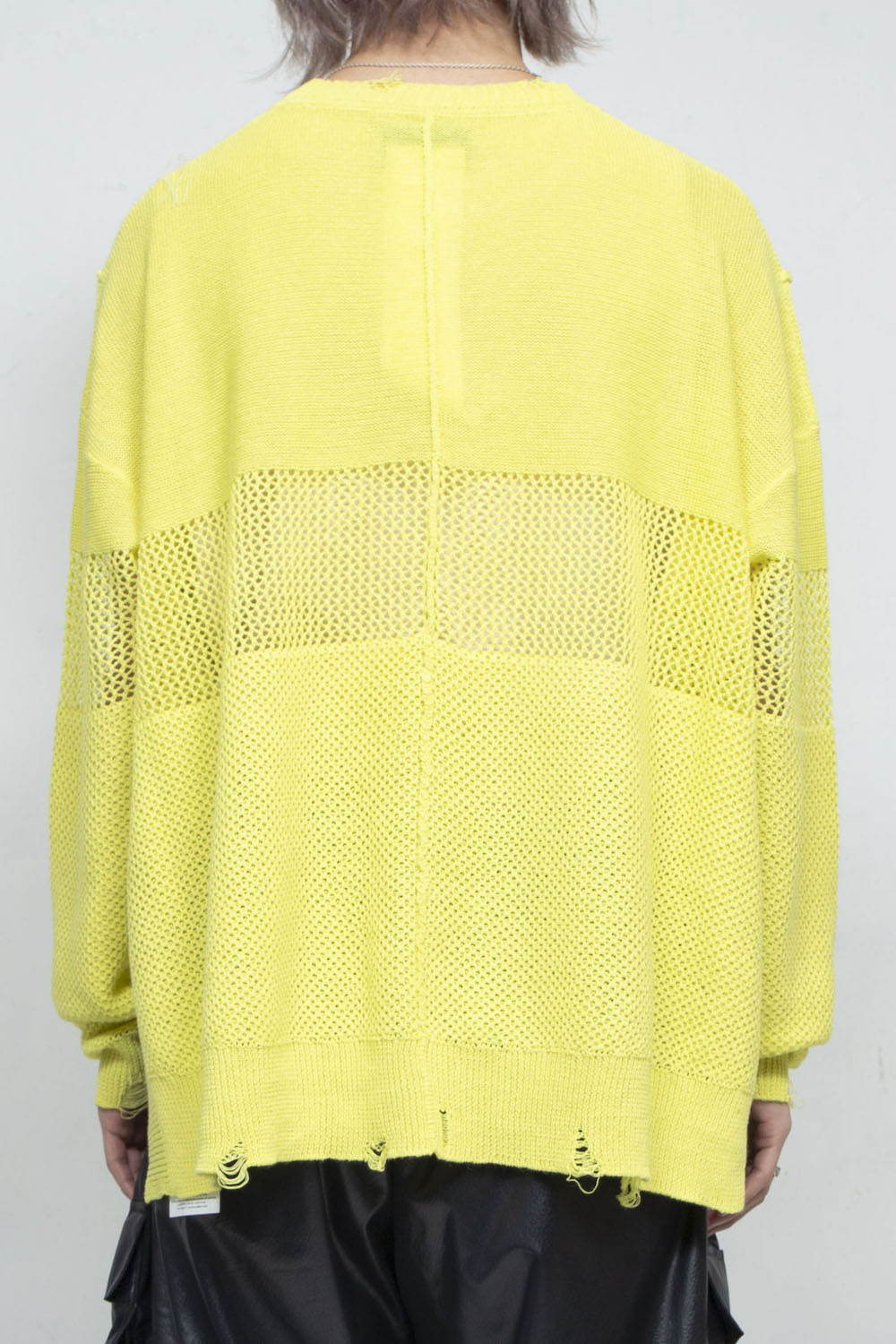 LB25SS-KNTE03 | Hand-stitched crushed summer knit | YELLOW