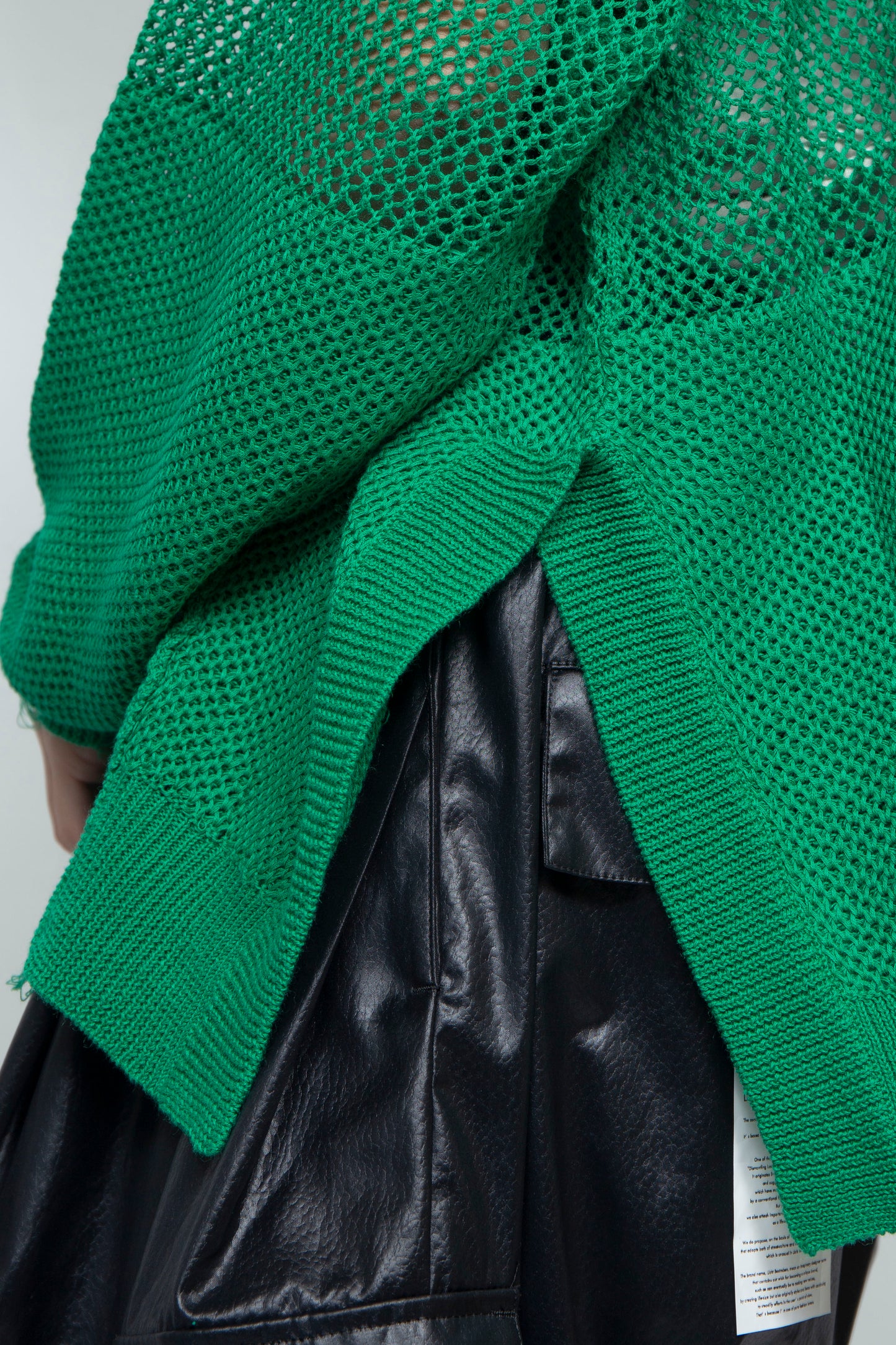 <last> LB25SS-KNTE03 | Hand-stitched crushed summer knit | GREEN</last>