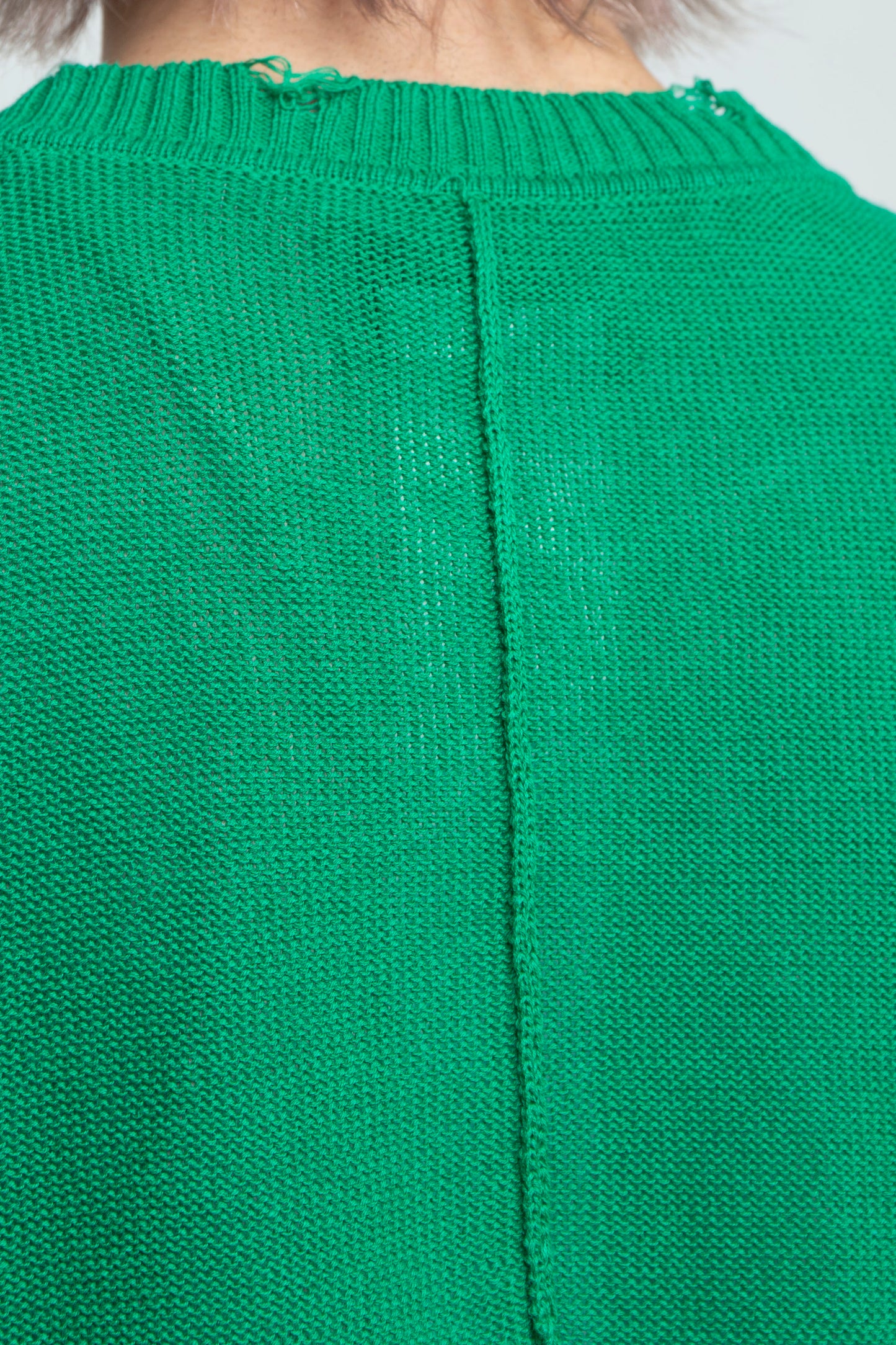 <last> LB25SS-KNTE03 | Hand-stitched crushed summer knit | GREEN</last>
