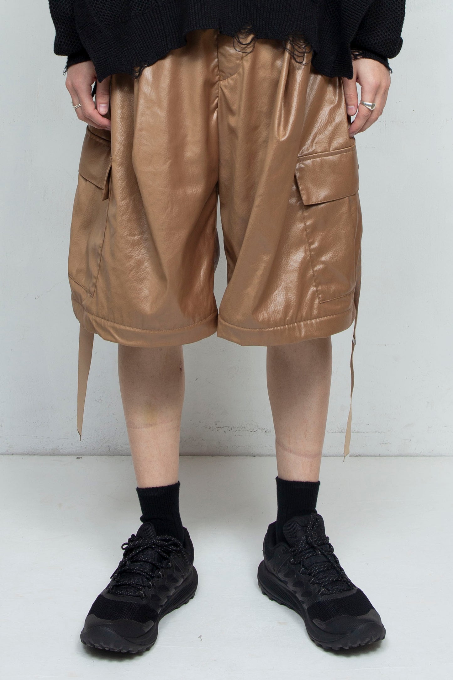 <LAST 1点> LB25SS-PT05-FFL | FAKE-FAKE LEATHER Ⅱ デタッチャブルカーゴパンツ | BROWN