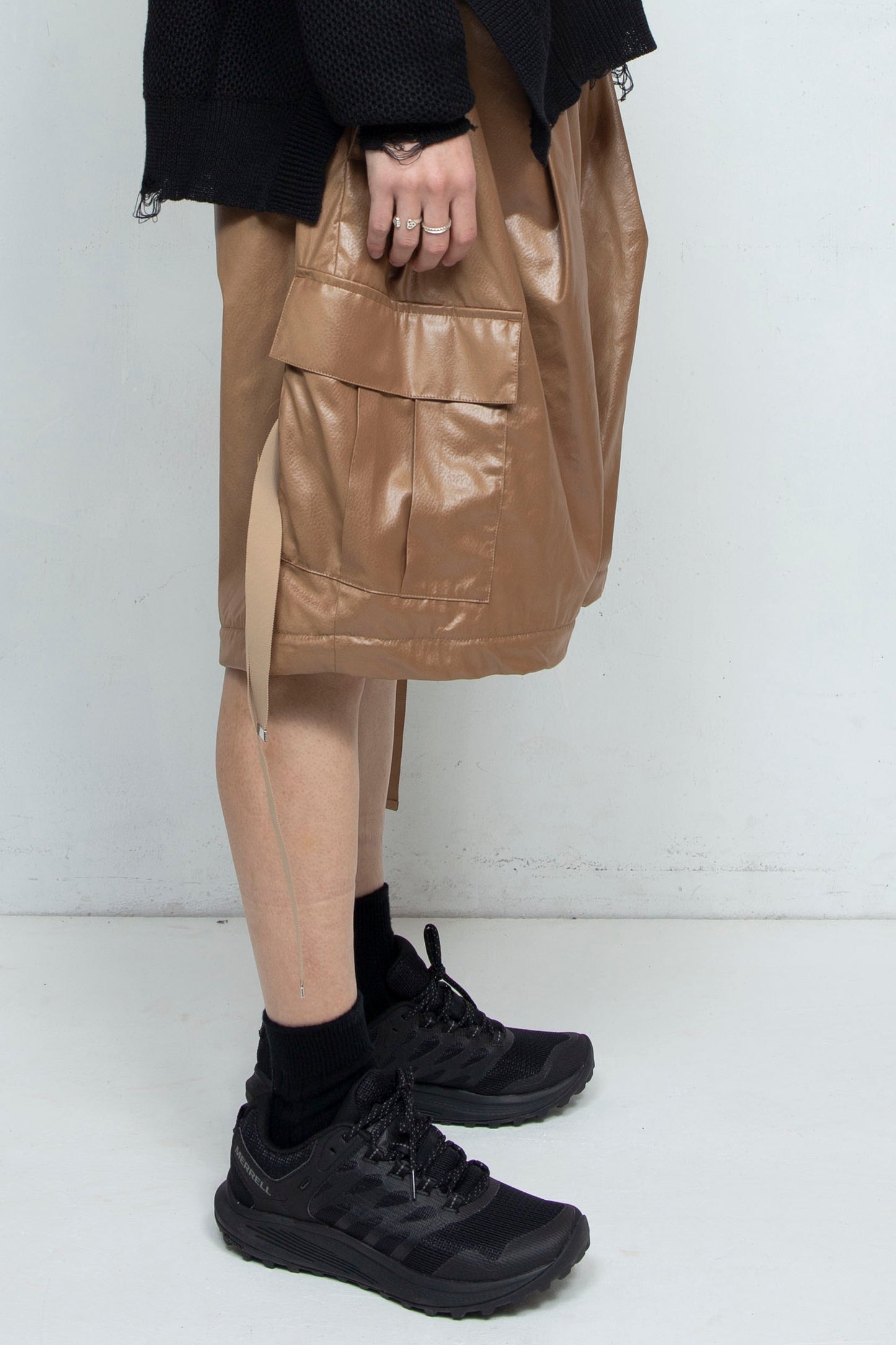 <LAST 1点> LB25SS-PT05-FFL | FAKE-FAKE LEATHER Ⅱ デタッチャブルカーゴパンツ | BROWN
