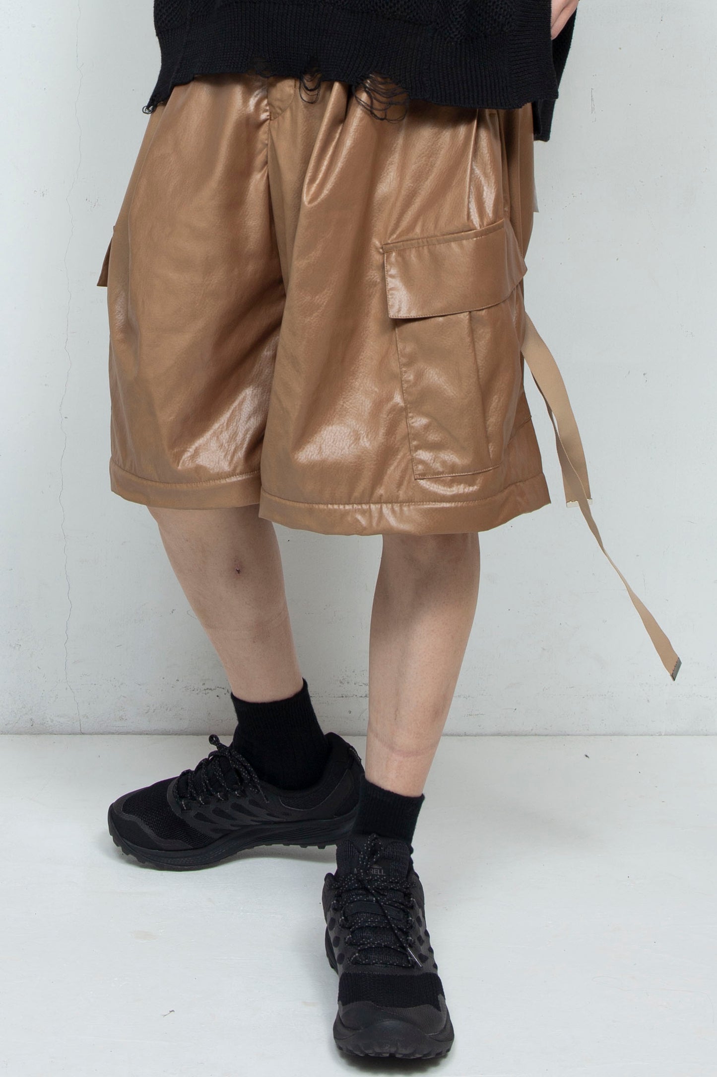 <LAST 1点> LB25SS-PT05-FFL | FAKE-FAKE LEATHER Ⅱ デタッチャブルカーゴパンツ | BROWN