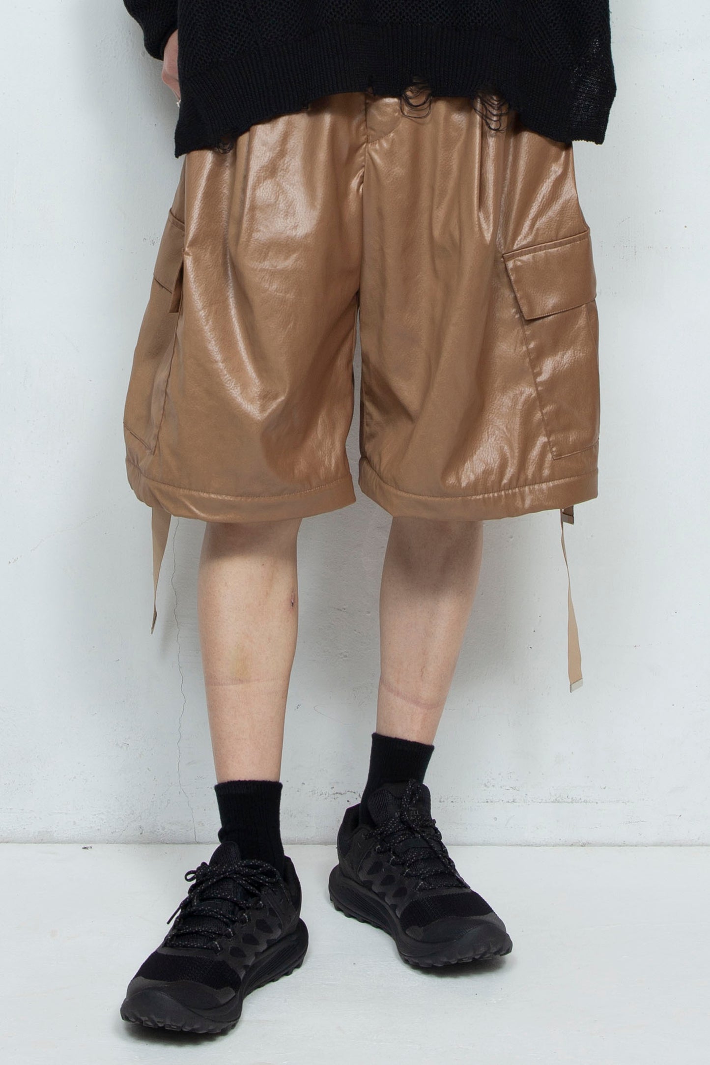 <LAST 1点> LB25SS-PT05-FFL | FAKE-FAKE LEATHER Ⅱ デタッチャブルカーゴパンツ | BROWN