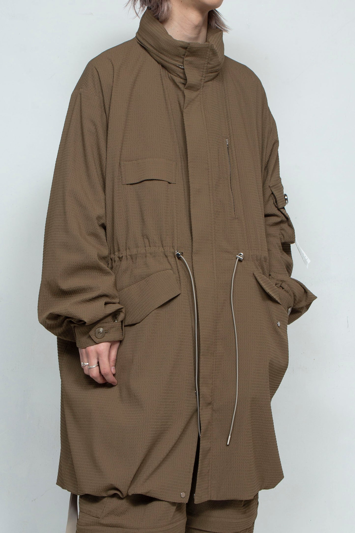 LB25SS-FC01-DTA | 'TORAY' Dot Air®︎ フィッシュテールスプリングコート | OLIVE