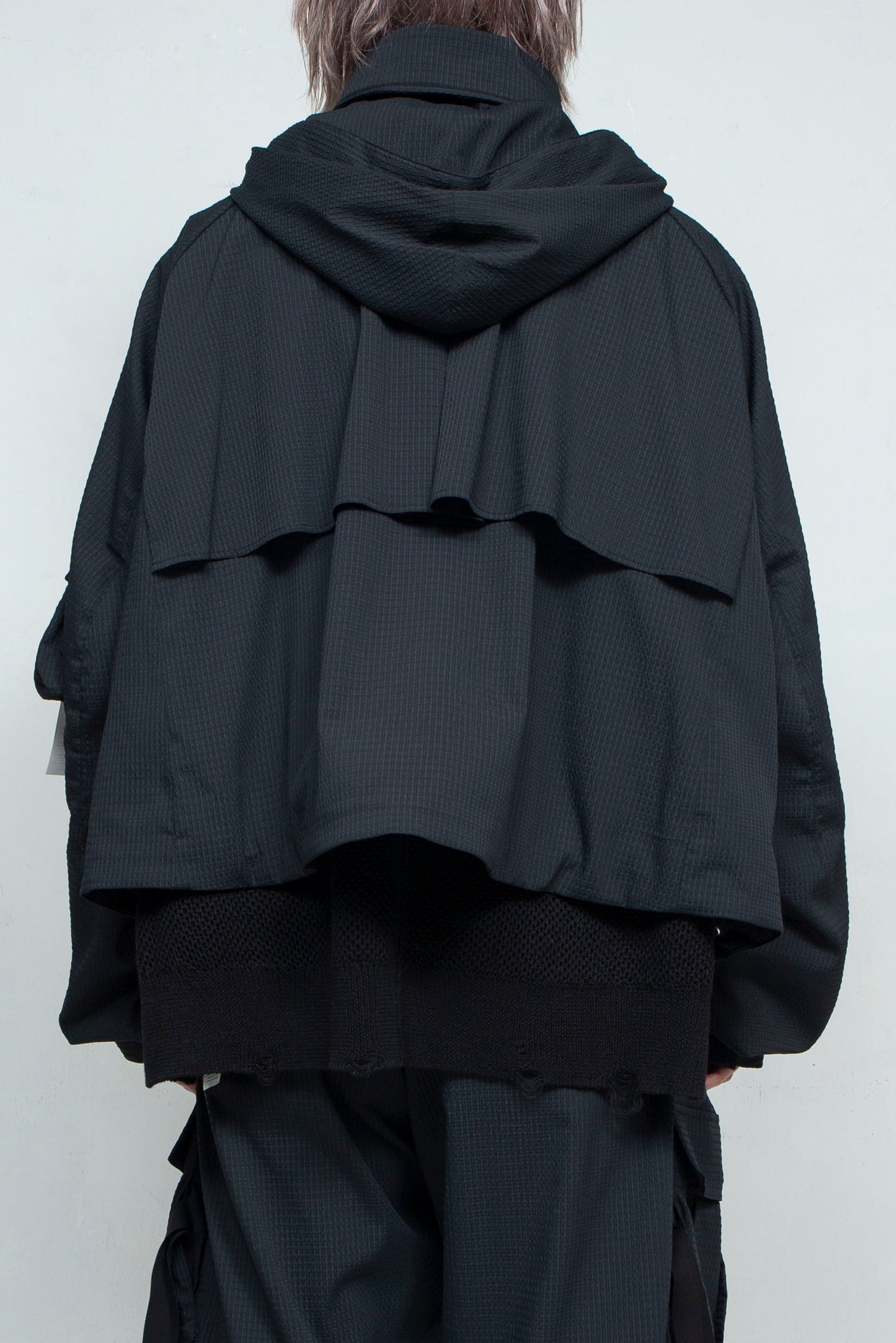 LB25SS-BL03-DTA | 'TORAY' Dot Air®︎ クロップドフードブルゾン | BLACK