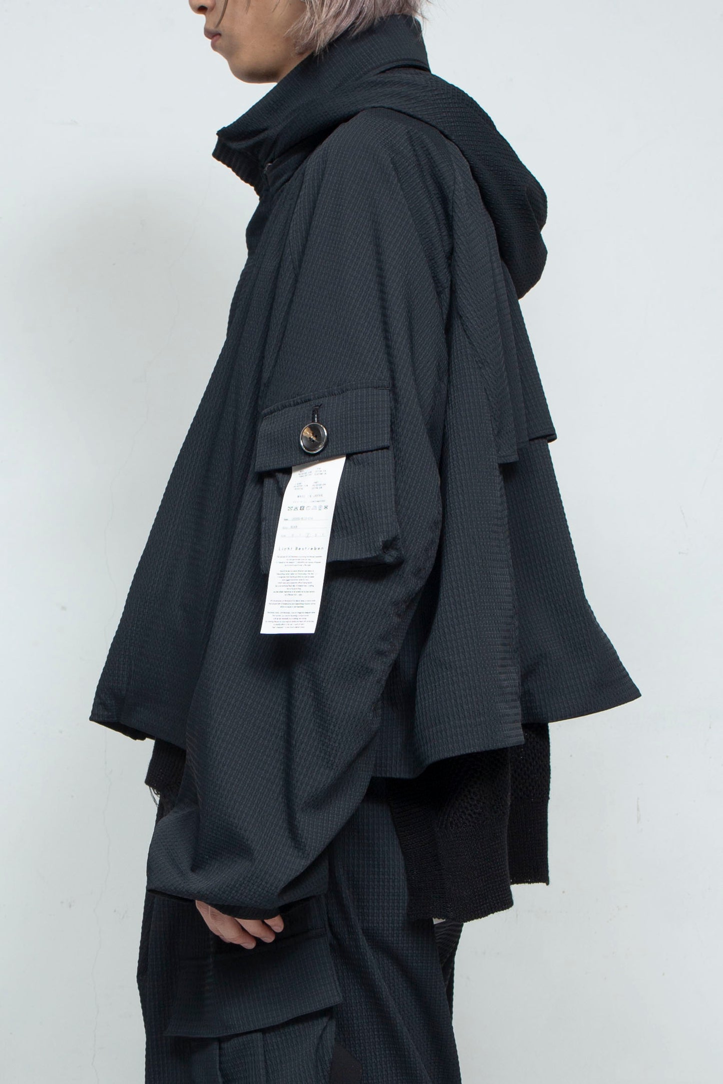 LB25SS-BL03-DTA | 'TORAY' Dot Air®︎ クロップドフードブルゾン | BLACK