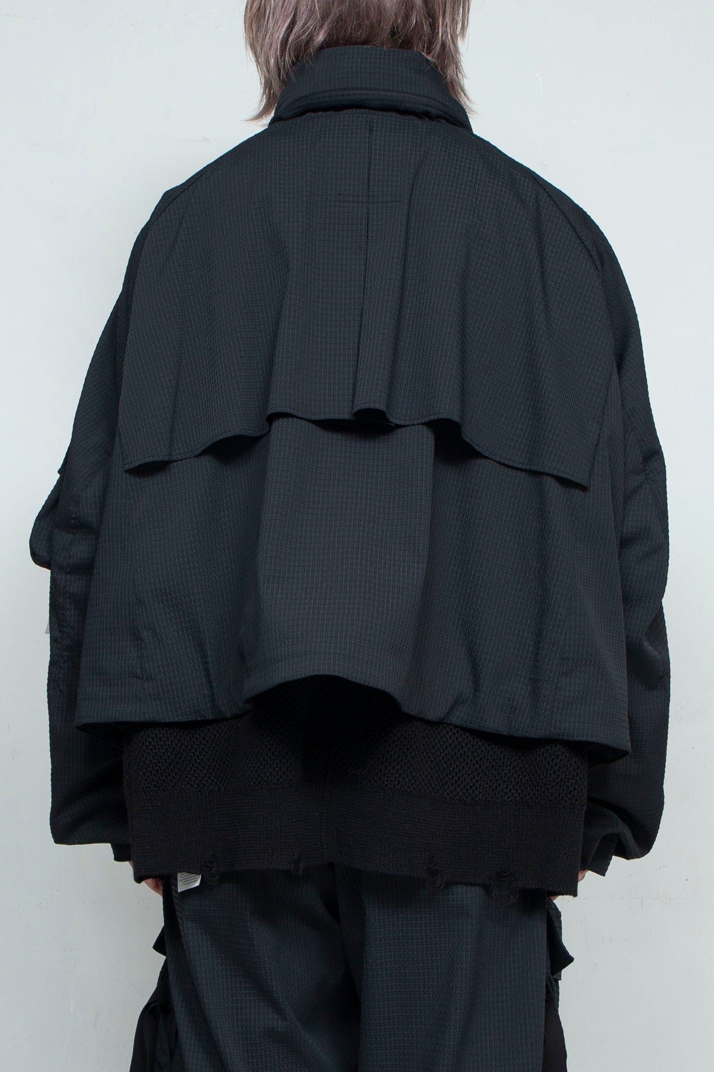 LB25SS-BL03-DTA | 'TORAY' Dot Air®︎ クロップドフードブルゾン | BLACK