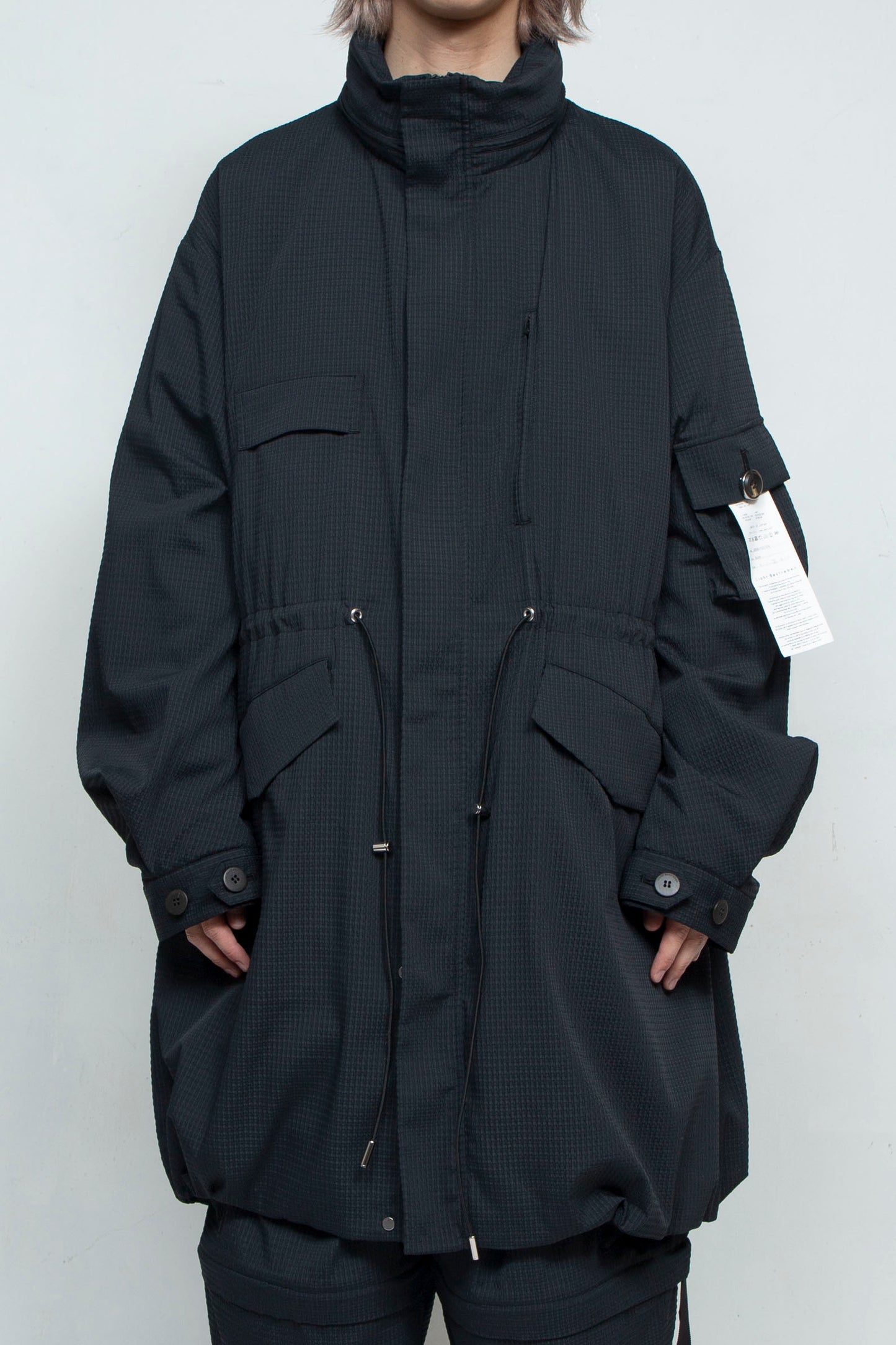 LB25SS-FC01-DTA | 'TORAY' Dot Air®︎ フィッシュテールスプリングコート | BLACK