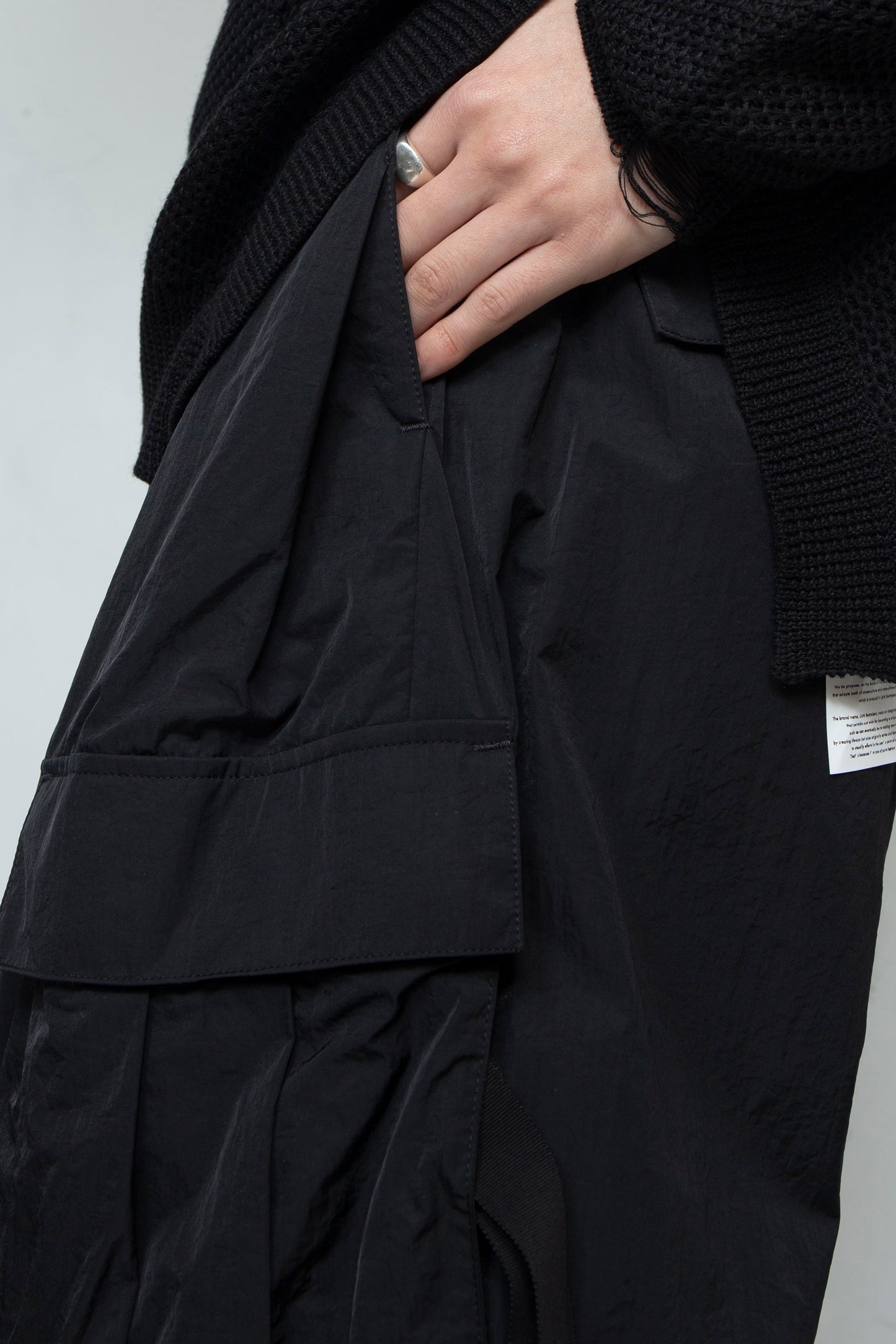 *Limited Fabric* LB25SS-PT05-HCVN | VINTAGE NYLON DETACHABLE CARGO PANTS | BLACK