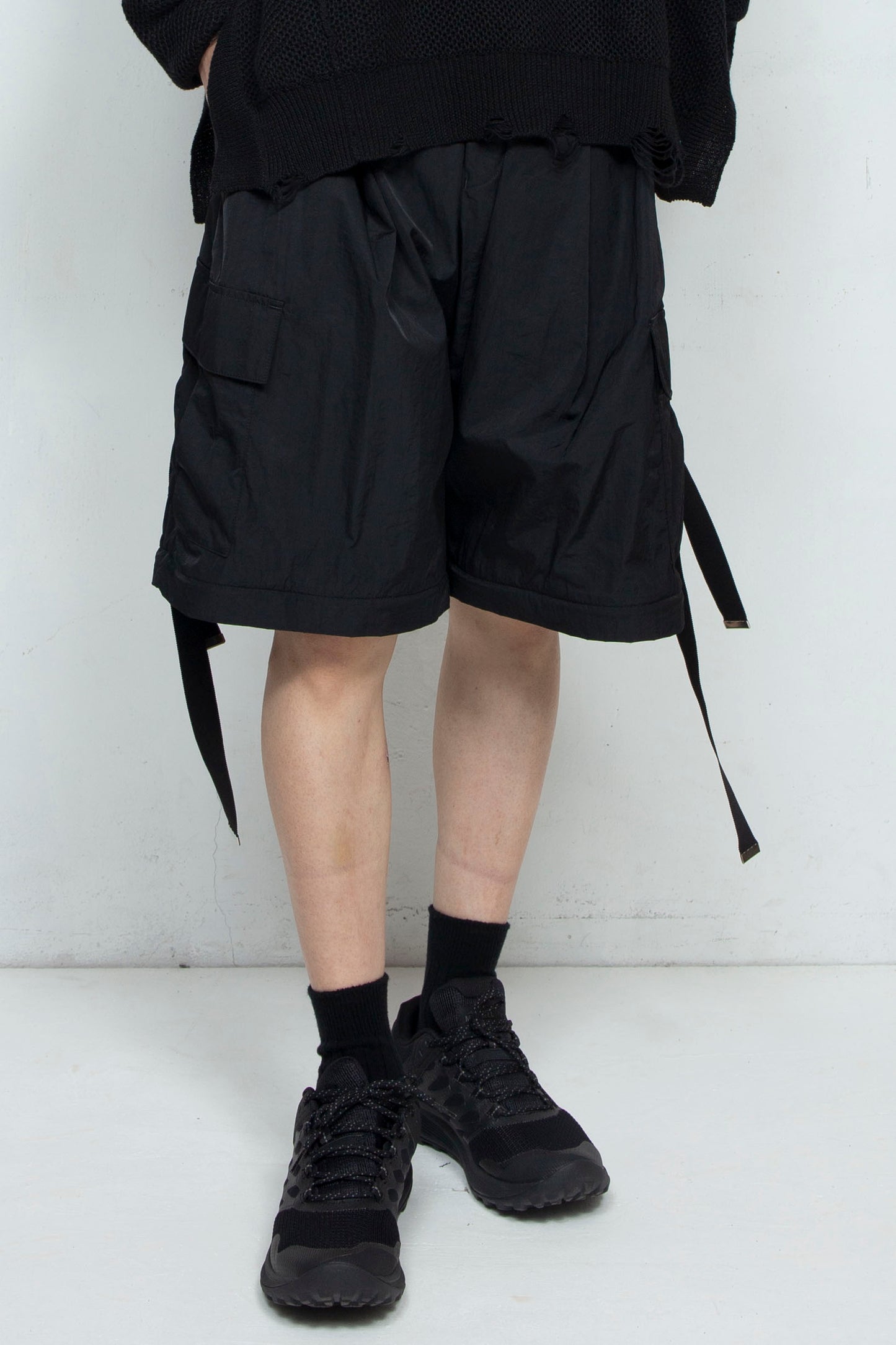 *Limited Fabric* LB25SS-PT05-HCVN | VINTAGE NYLON DETACHABLE CARGO PANTS | BLACK