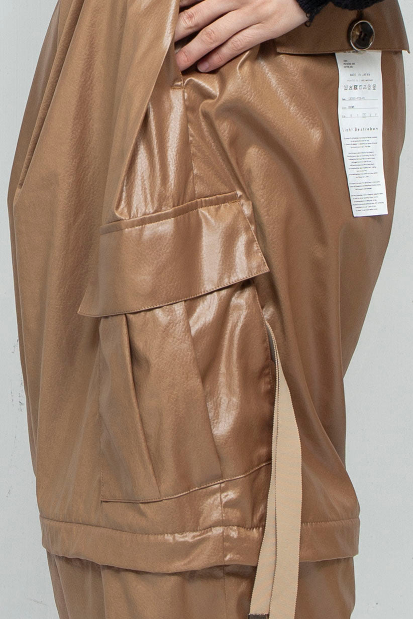 <LAST 1点> LB25SS-PT05-FFL | FAKE-FAKE LEATHER Ⅱ デタッチャブルカーゴパンツ | BROWN