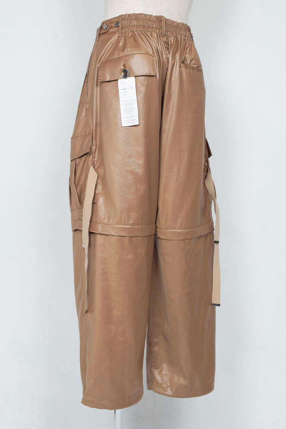 <LAST 1点> LB25SS-PT05-FFL | FAKE-FAKE LEATHER Ⅱ デタッチャブルカーゴパンツ | BROWN