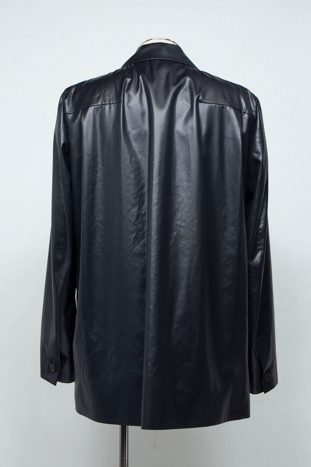 LB25SS-JK06-FFL| FAKE-FAKE LEATHER Ⅱ アシンメトリーディテールテーラードジャケット | BLACK