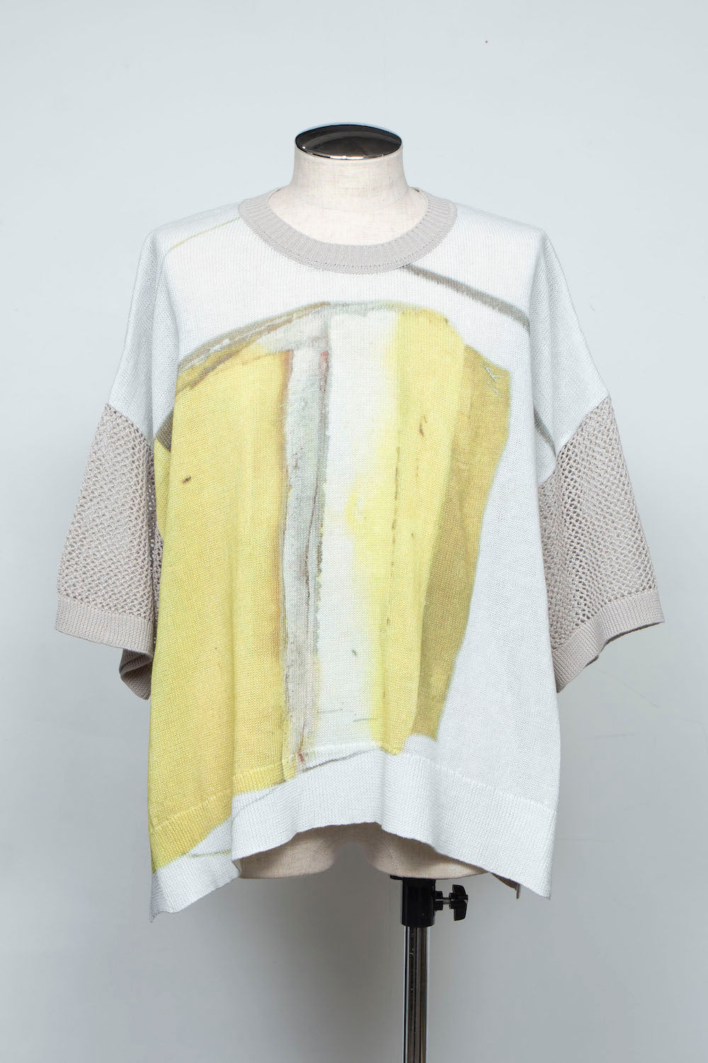 LB25SS-KNTE04 | グラフィカルサマーニットTシャツ | OFF WHITE×YELLOW