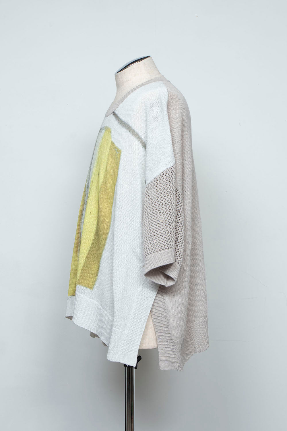 LB25SS-KNTE04 | グラフィカルサマーニットTシャツ | OFF WHITE×YELLOW