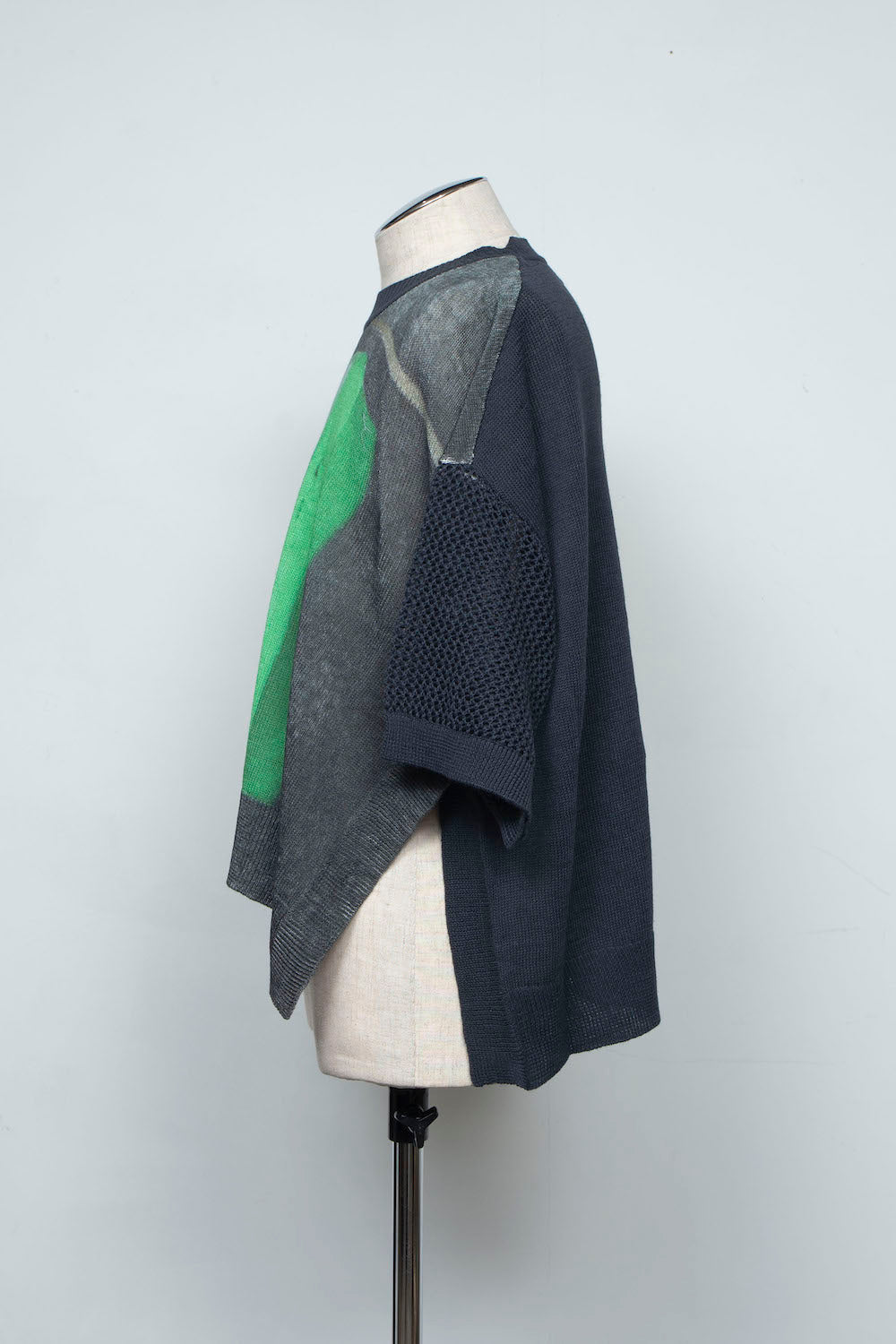 LB25SS-KNTE04 | グラフィカルサマーニットTシャツ | CHARCOAL×GREEN