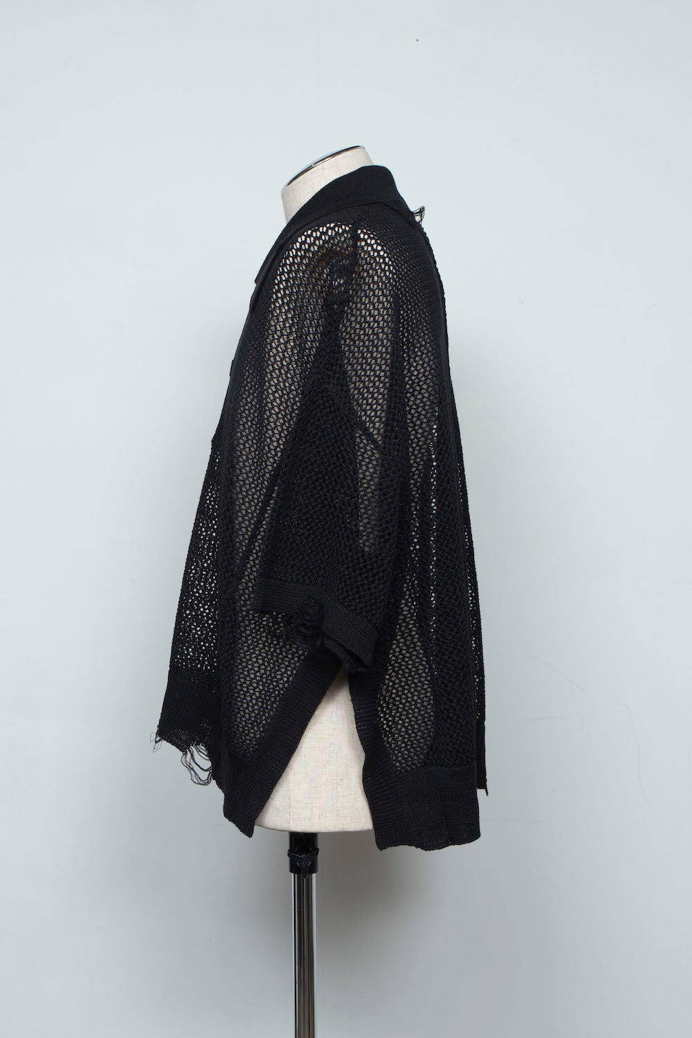 LB25SS-KNPS02 | クラッシュドシアーニットポロ | BLACK