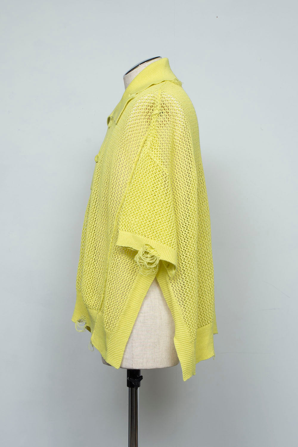 LB25SS-KNPS02 | クラッシュドシアーニットポロ | YELLOW