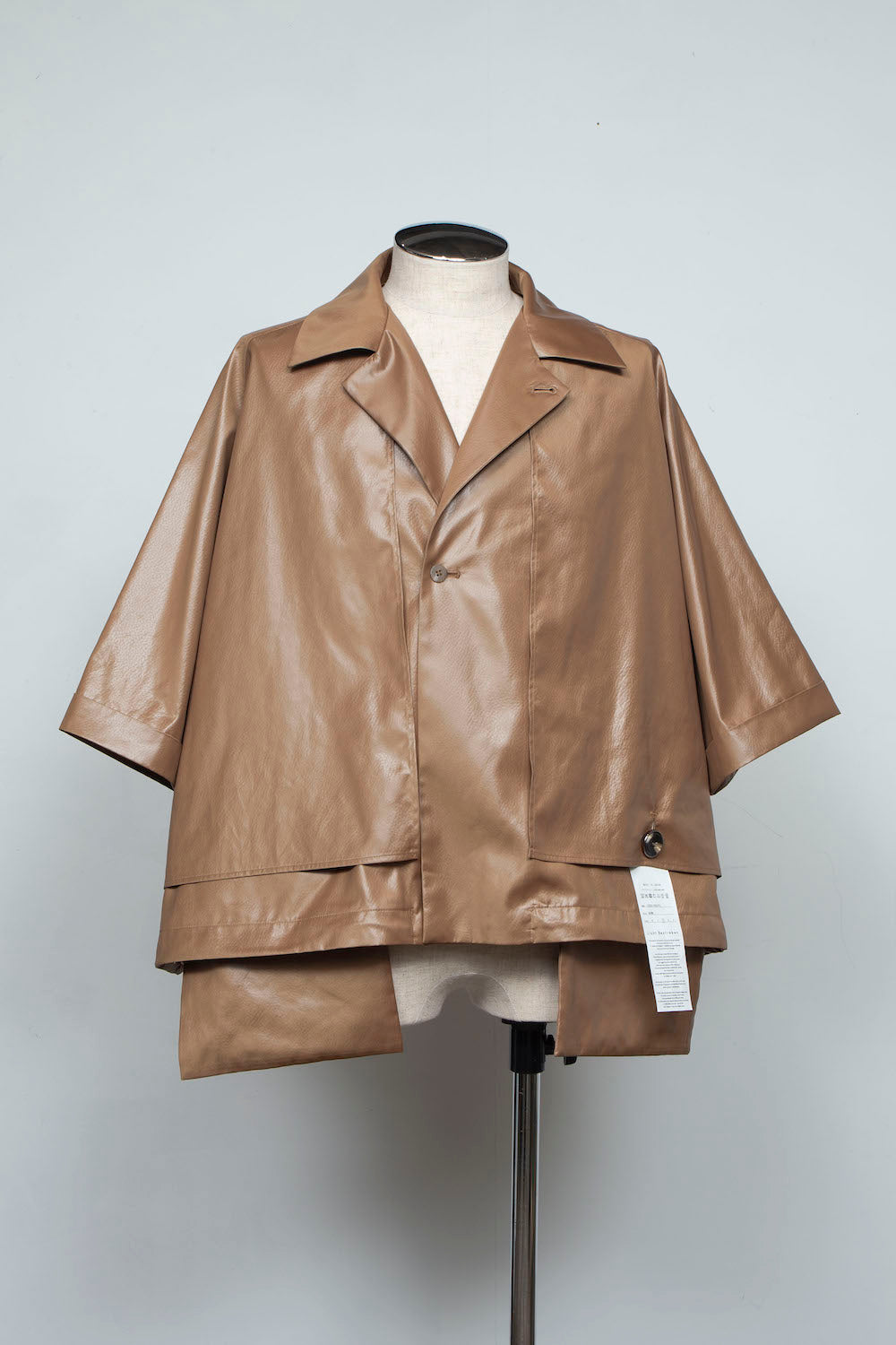 <last>
LB25SS-SH09-FFL| FAKE-FAKE LEATHER II Short Trench Half Sleeve Jacket | BROWN</last>