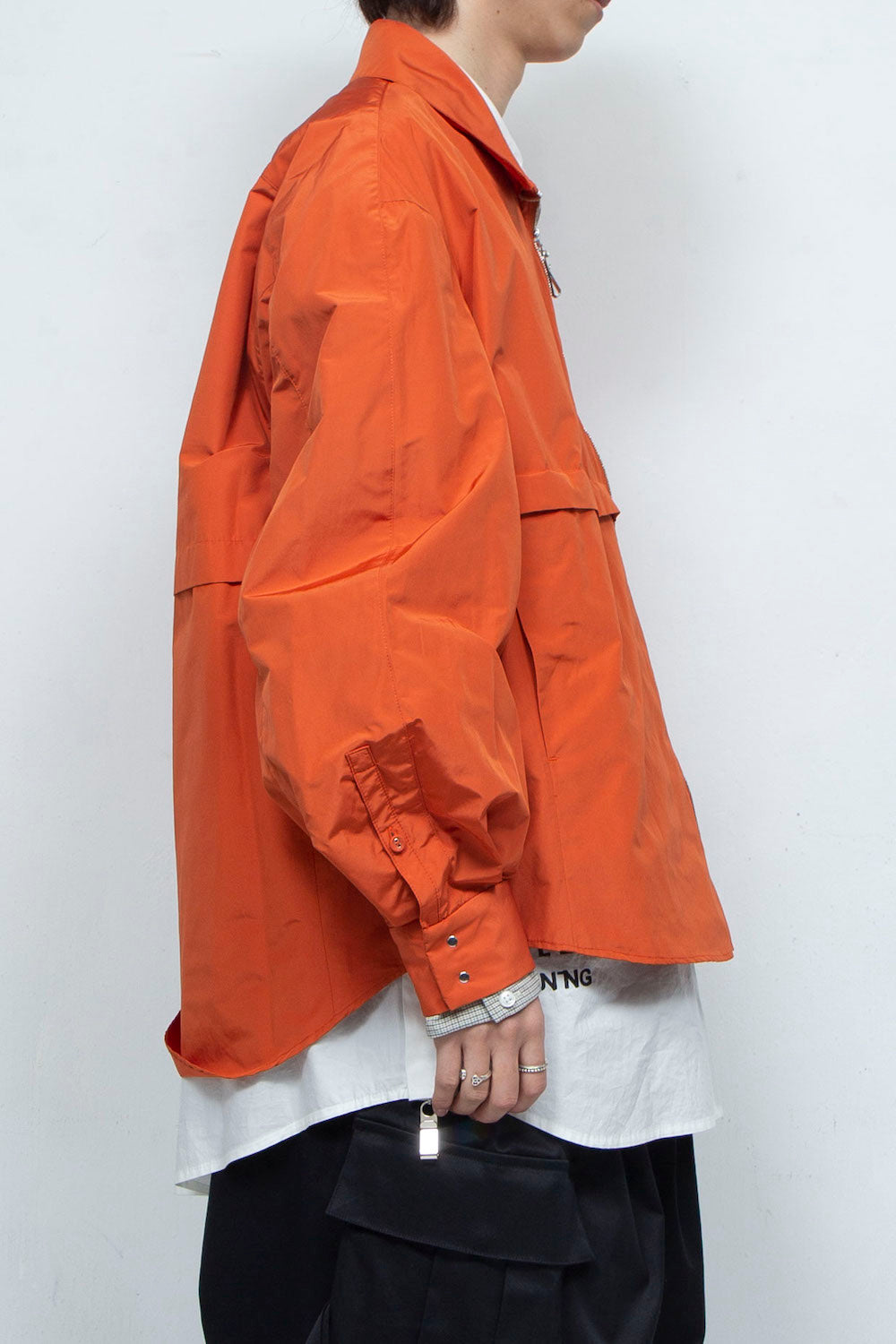 LB24SS-SHBL01-TFT | パウダータッチタフタトラックシャツジャケット | BURNT ORANGE