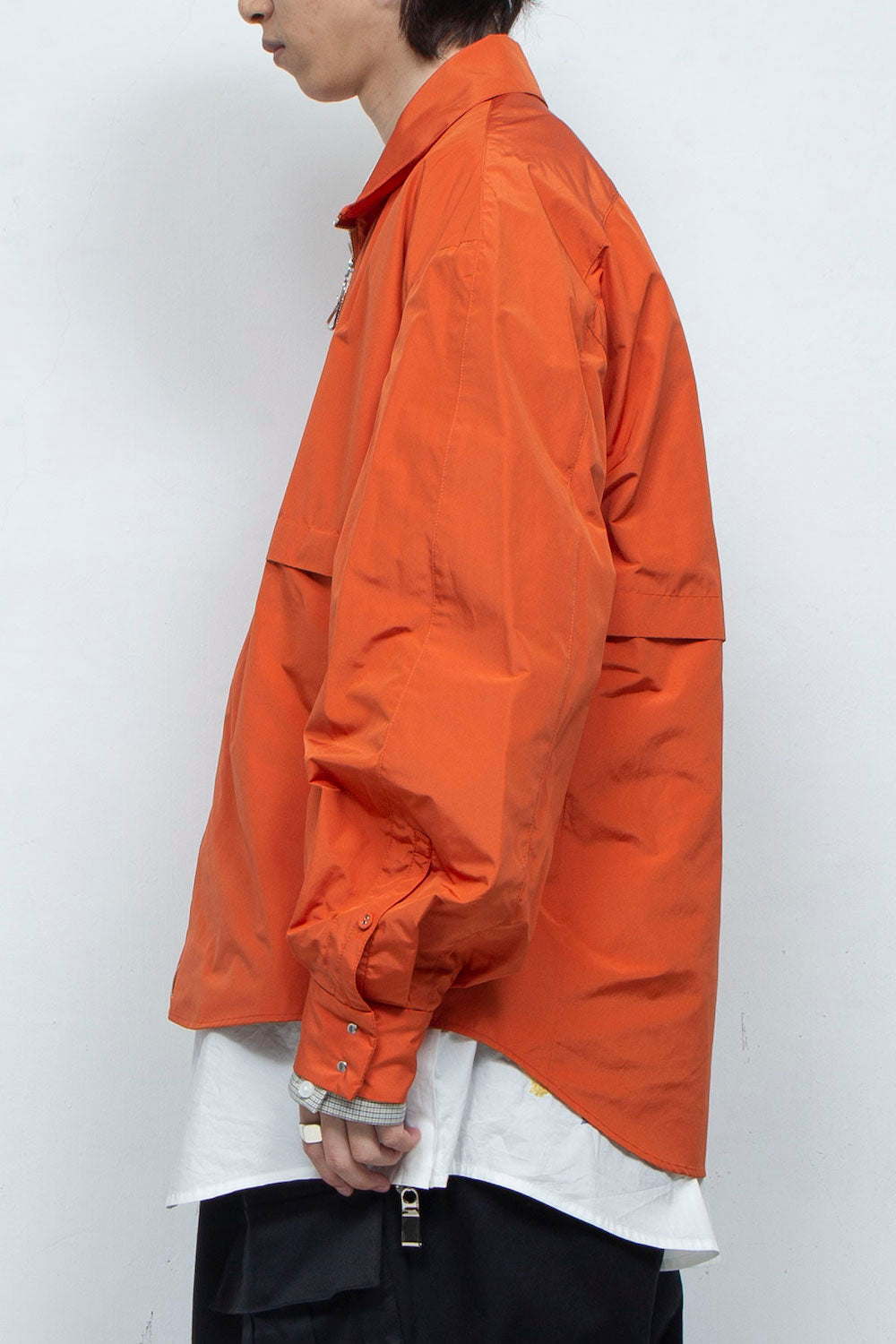 LB24SS-SHBL01-TFT | パウダータッチタフタトラックシャツジャケット | BURNT ORANGE