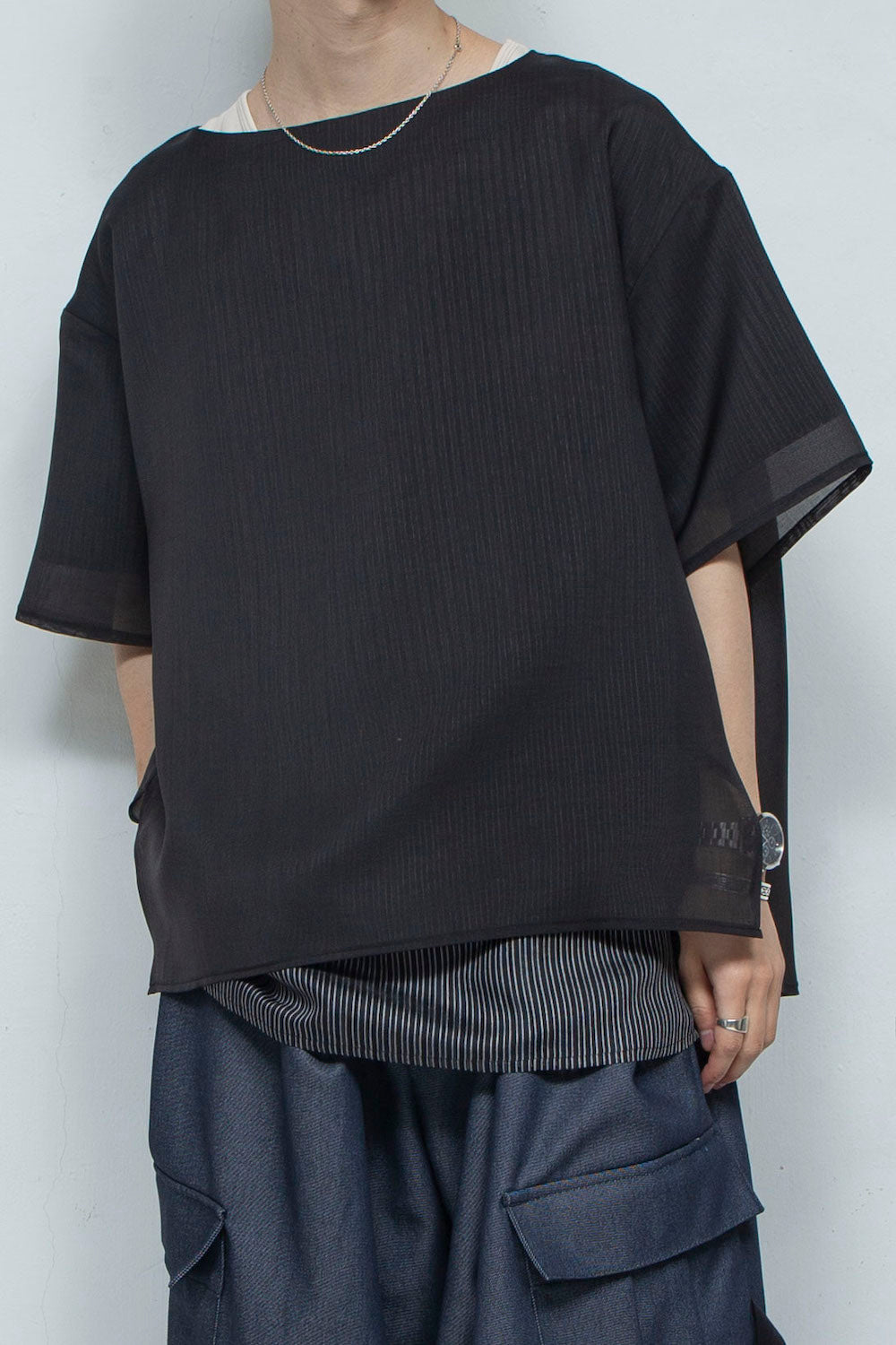 LB24SS-PO06-ETR | 船领人造层套头衫 |