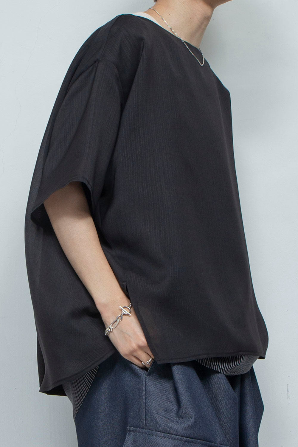 LB24SS-PO06-ETR | 船领人造层套头衫 |