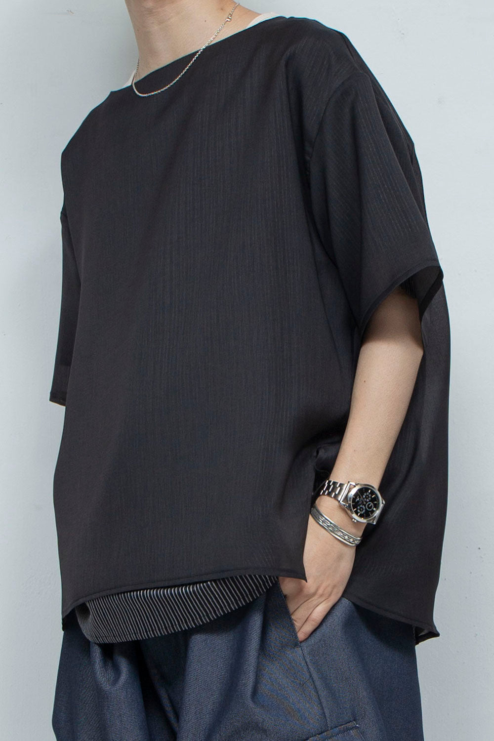 LB24SS-PO06-ETR | 船领人造层套头衫 |