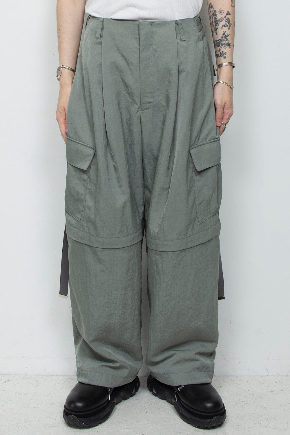 <LAST 1点> LB25AW-PT05-VTN | ヴィンテージナイロンデタッチャブルカーゴパンツ | SKY GRAY