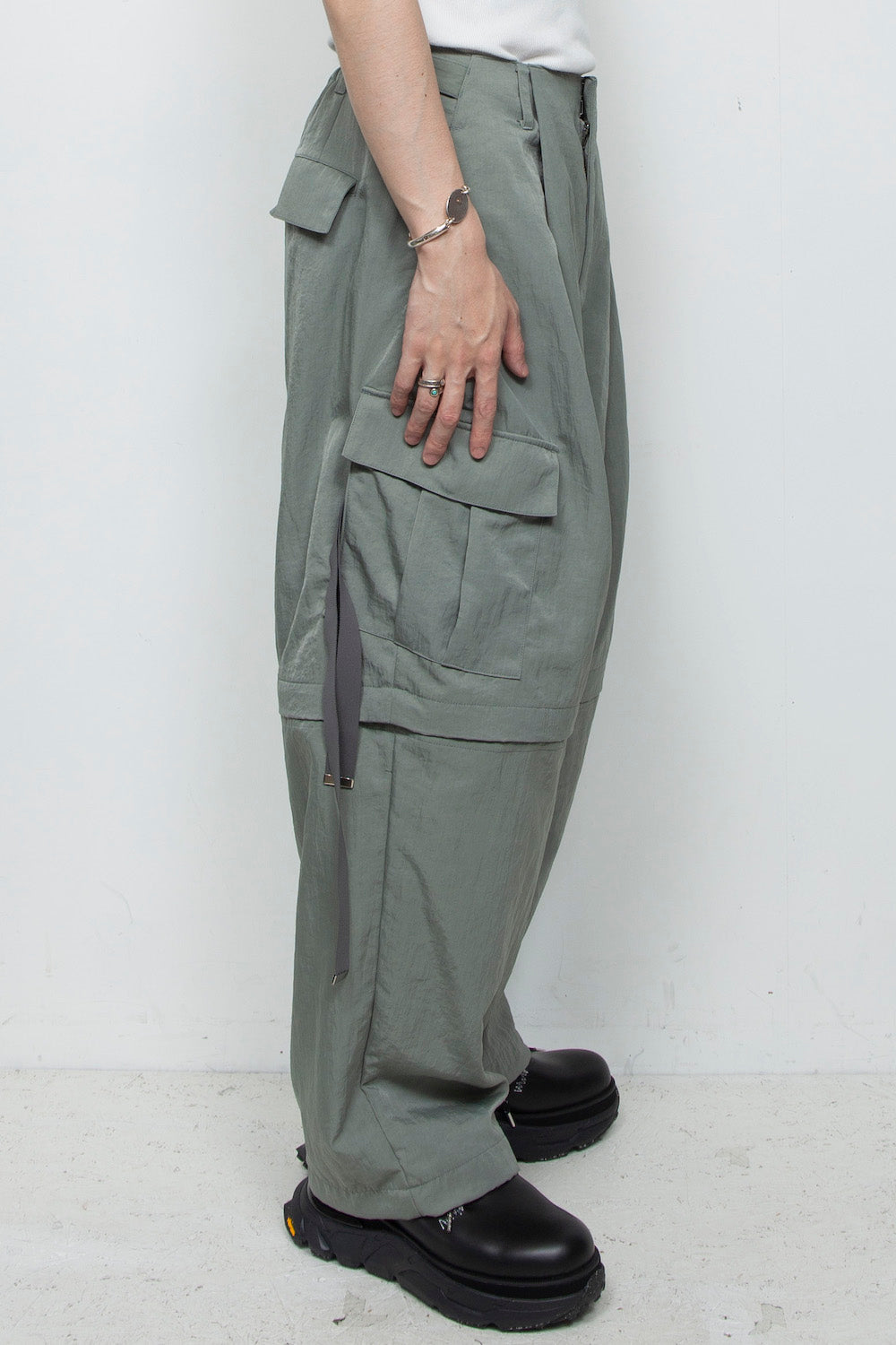 <LAST 1点> LB25AW-PT05-VTN | ヴィンテージナイロンデタッチャブルカーゴパンツ | SKY GRAY