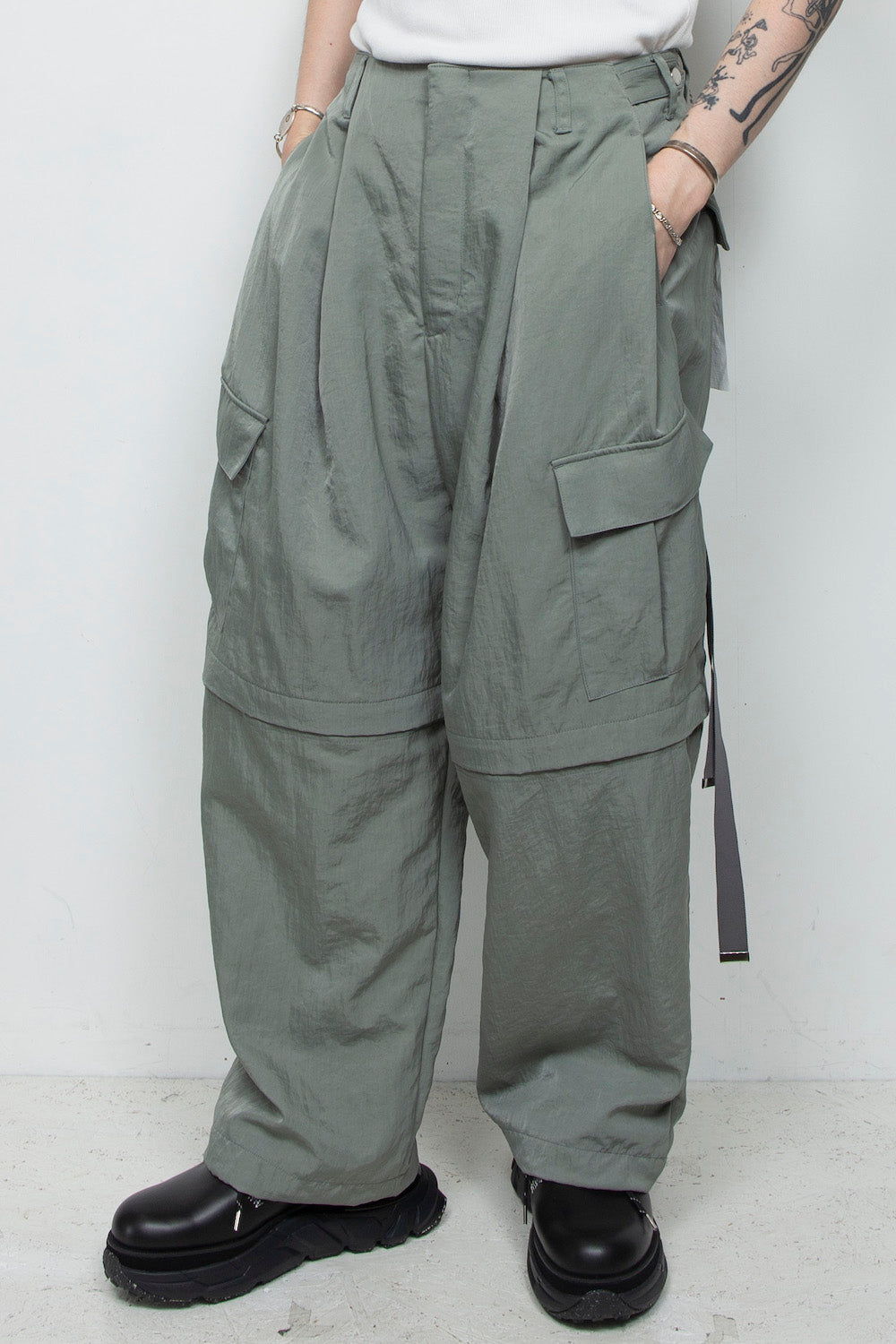 <LAST 1点> LB25AW-PT05-VTN | ヴィンテージナイロンデタッチャブルカーゴパンツ | SKY GRAY