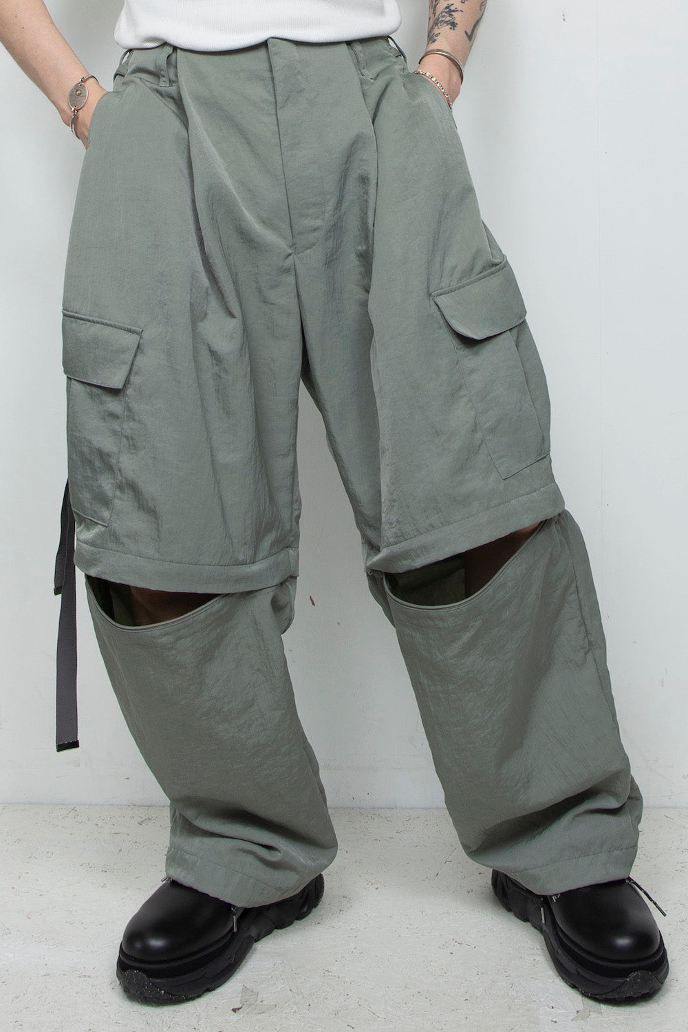 <LAST 1点> LB25AW-PT05-VTN | ヴィンテージナイロンデタッチャブルカーゴパンツ | SKY GRAY