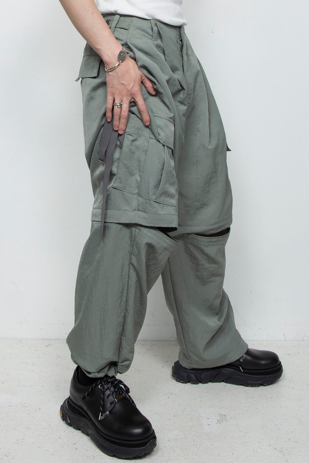 <LAST 1点> LB25AW-PT05-VTN | ヴィンテージナイロンデタッチャブルカーゴパンツ | SKY GRAY