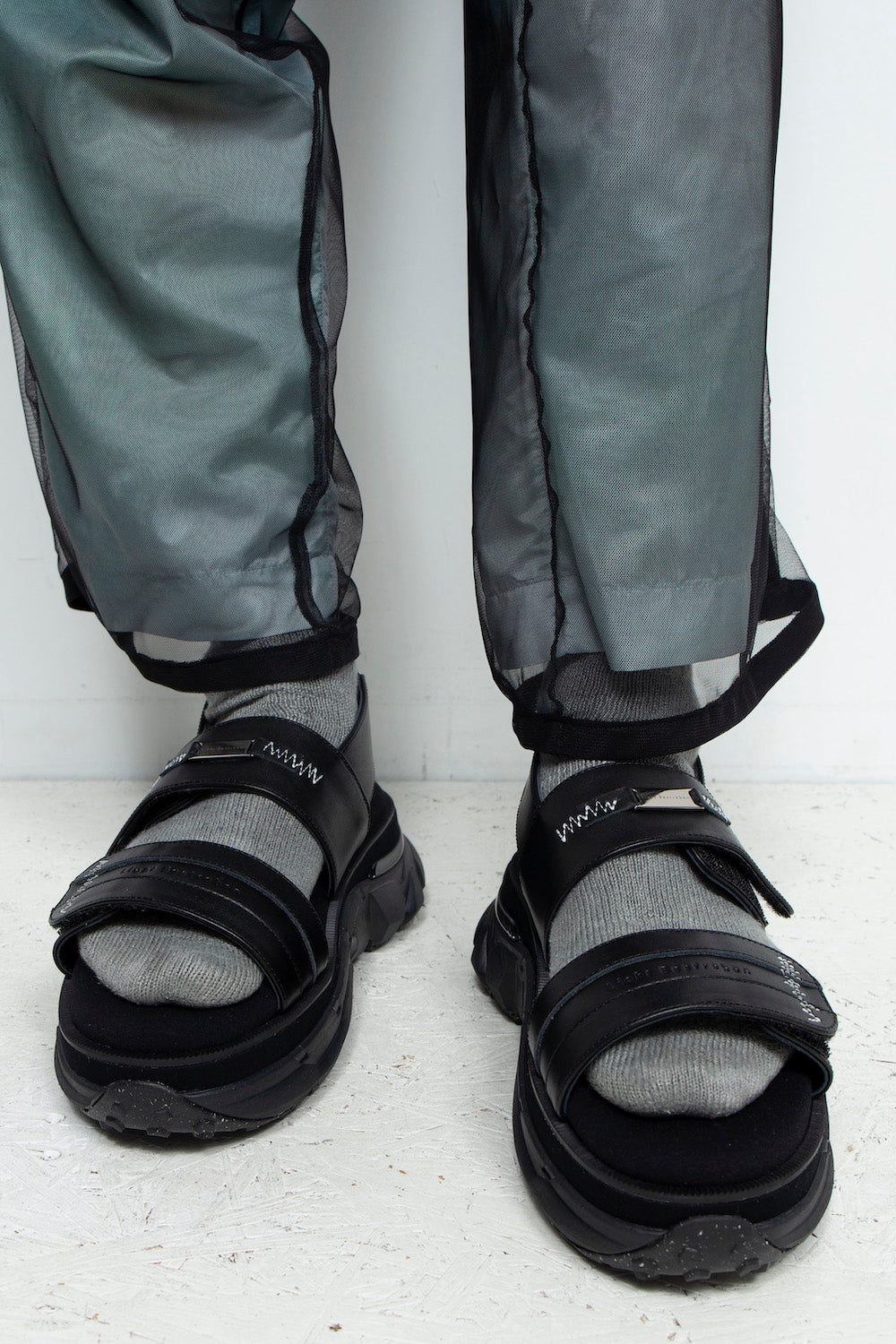 *限定* *復刻版* LBLM-SHOES03 | ステッチワークドッキングレザーサンダル | BLACK