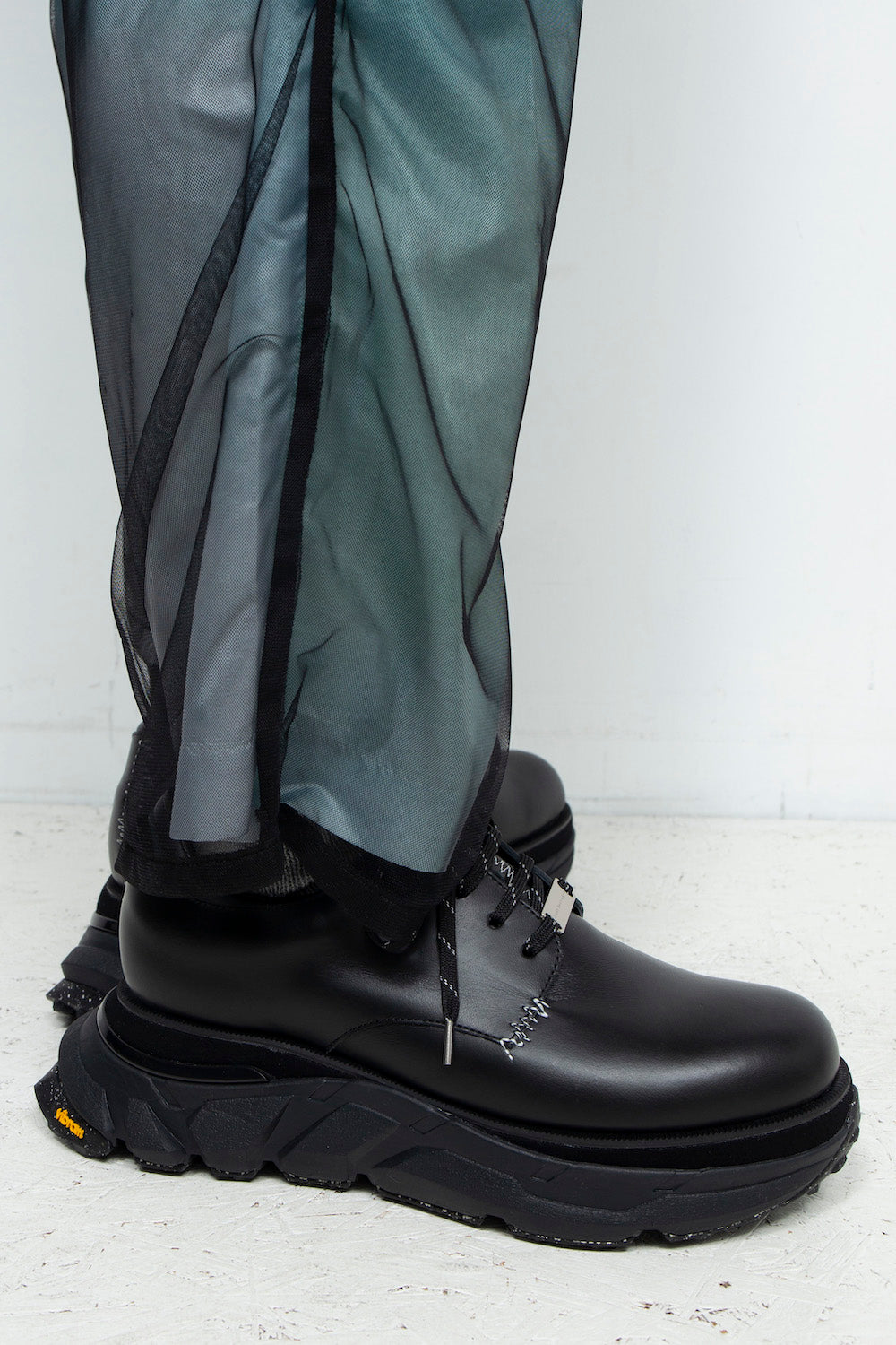 <再入荷>*限定* LBLM-SHOES01 | ステッチワークドッキングレザーシューズ | BLACK