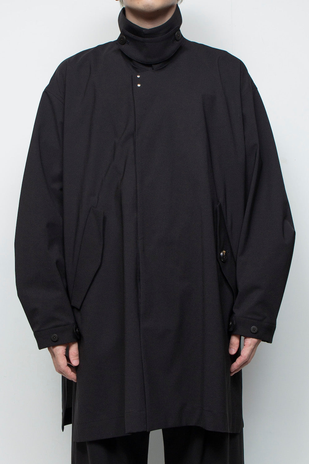 LB25AW-SHCO01-BDS | 3レイヤーボンディングスーツステンカラーライトコート | BLACK