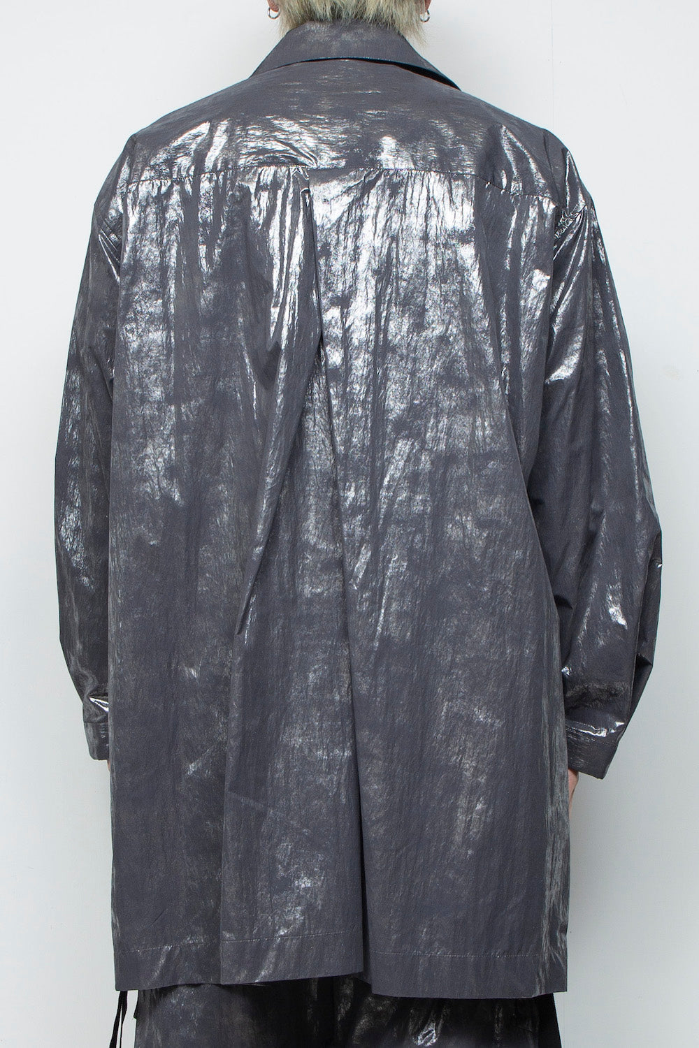 <LAST 1点> LB25AW-SHCO01-HKW | ウォッシュドホイルコーティングステンカラーライトコート | STEEL GRAY