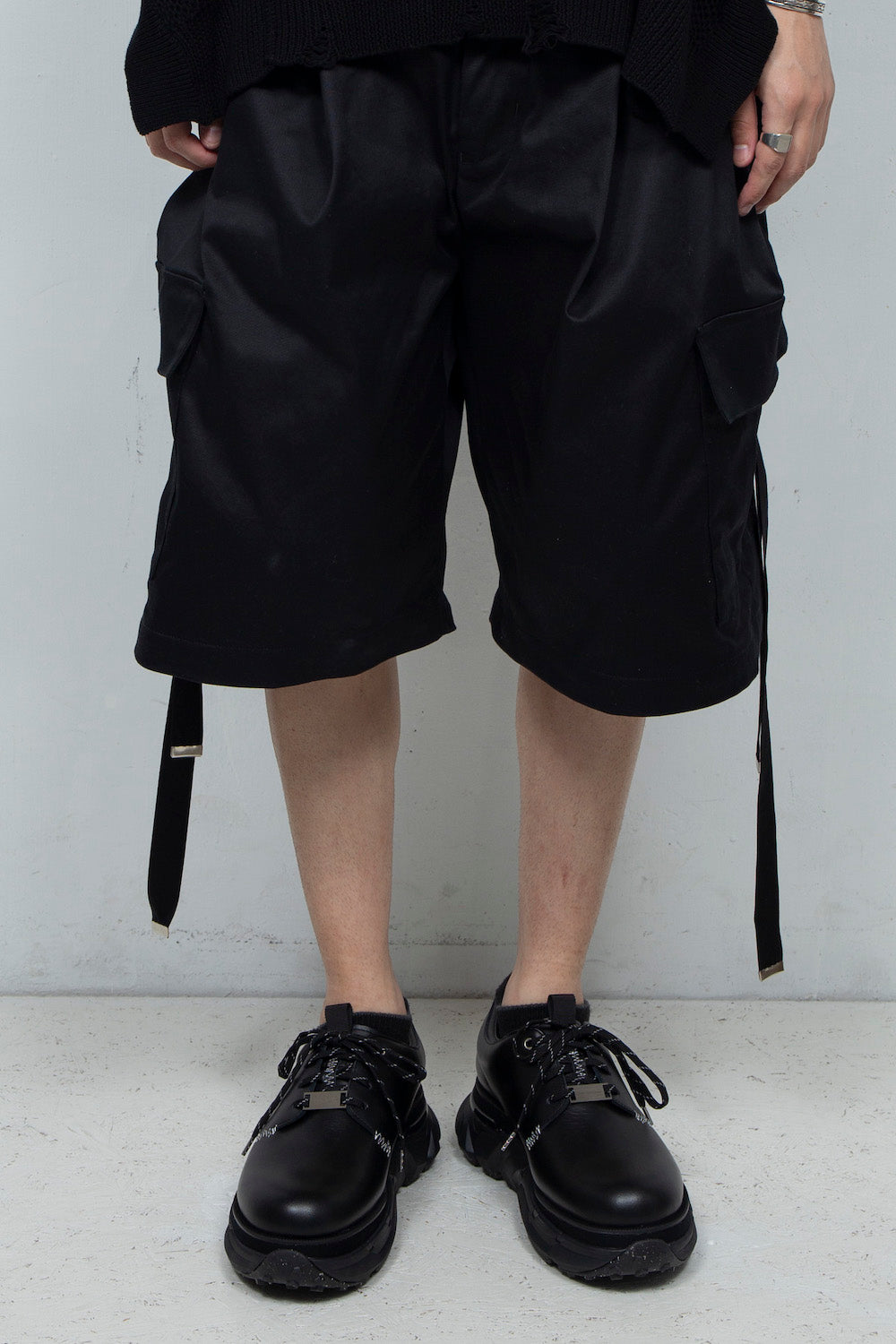 *限定* *復刻版* LBLM-SHOES01 | ステッチワークドッキングレザーシューズ | BLACK