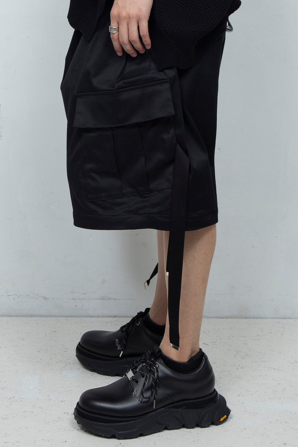 *限定* *復刻版* LBLM-SHOES01 | ステッチワークドッキングレザーシューズ | BLACK