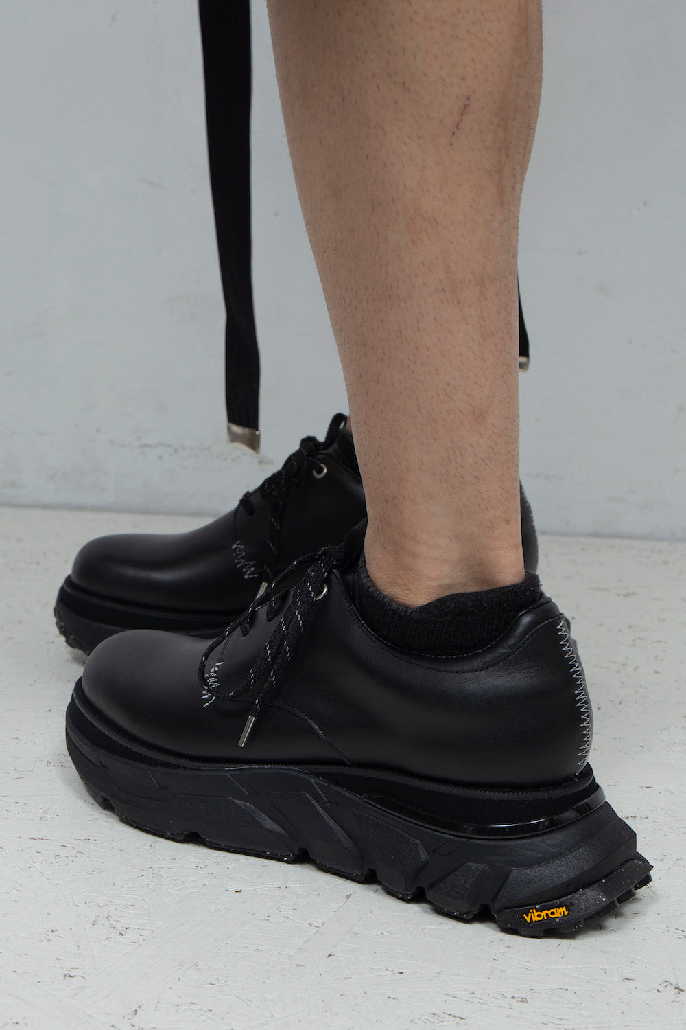 *限定* *復刻版* LBLM-SHOES01 | ステッチワークドッキングレザーシューズ | BLACK