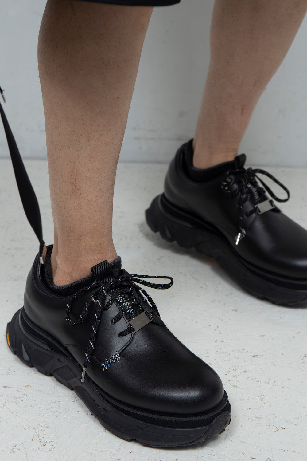 *限定* *復刻版* LBLM-SHOES01 | ステッチワークドッキングレザーシューズ | BLACK