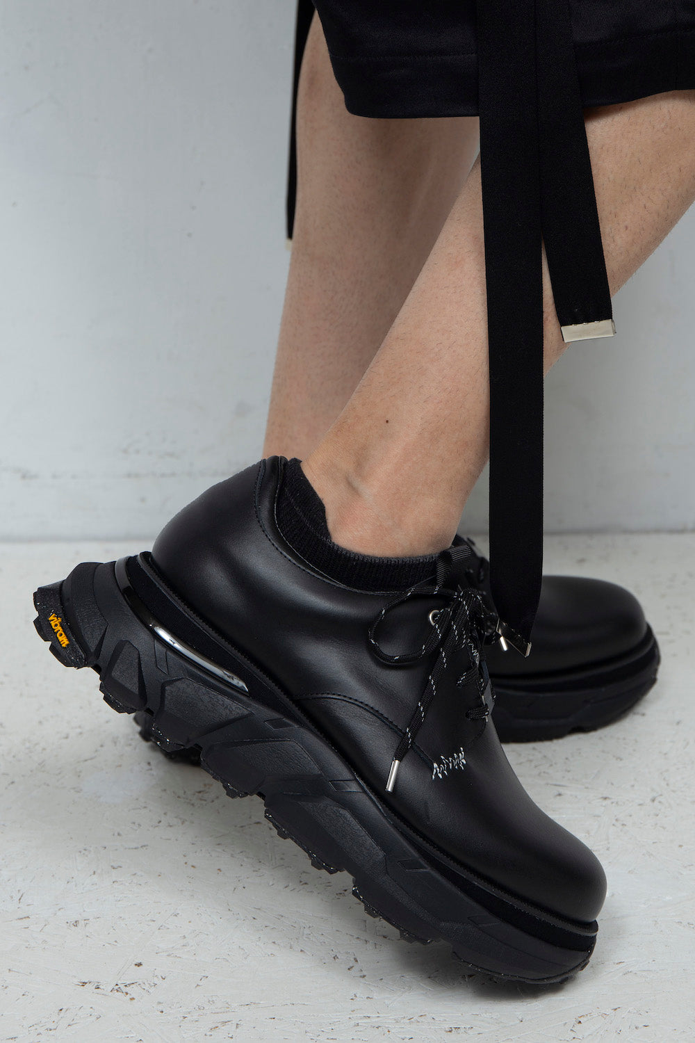 *限定* *復刻版* LBLM-SHOES01 | ステッチワークドッキングレザーシューズ | BLACK