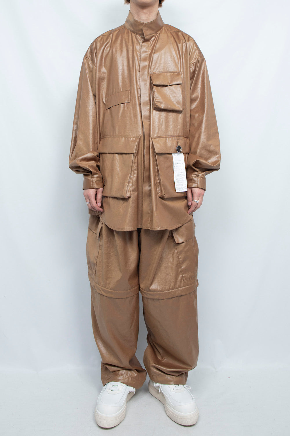 <LAST 1点>
LB25SS-SH07-FFL| FAKE-FAKE LEATHER Ⅱ M-65モチーフシャツジャケット | BROWN