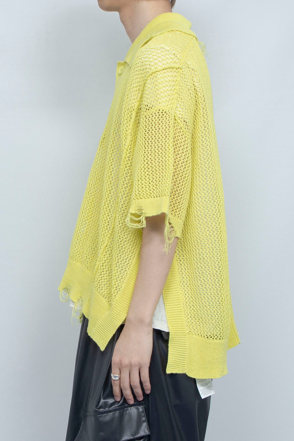 LB25SS-KNPS02 | クラッシュドシアーニットポロ | YELLOW